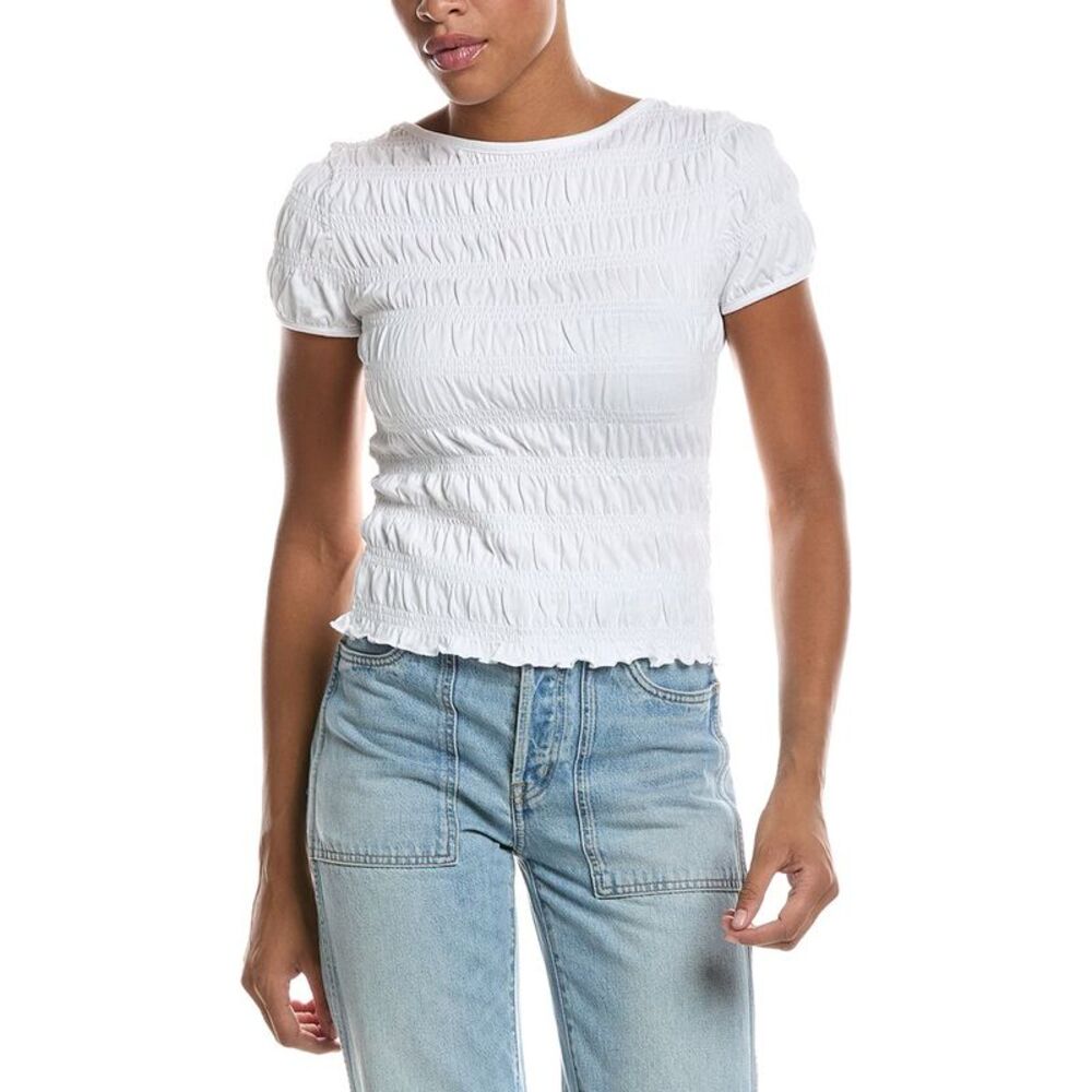 Madewell Womens Smocked T-Shirt